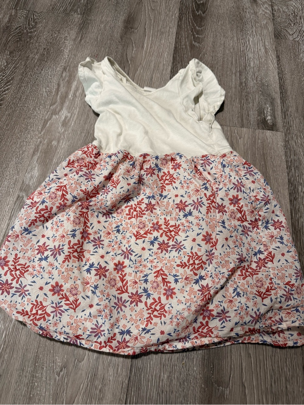 Girls Gap Kids White & Floral Print Dress